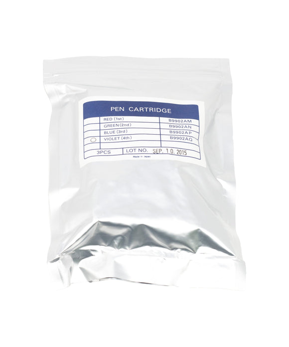 Photo of Violet Disposable Pen B9902AQ for Yokogawa UR10000 & 20000 Series (Set of 3) (Japanese)