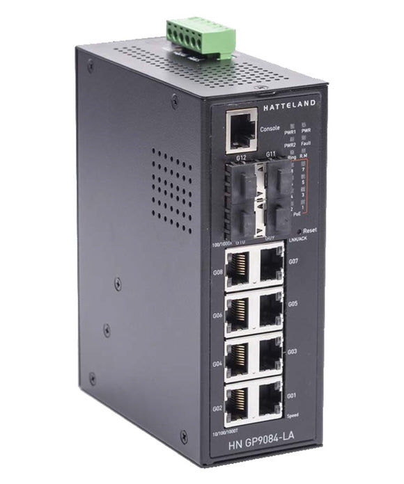 Photo of Hatteland 12-Port Slim Type Managed Gigabit PoE Industrial Switch